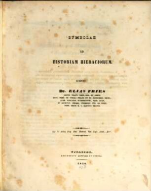 Symbolae ad historiam Hieraciorum