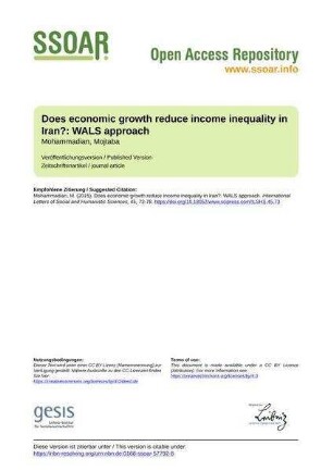 Does economic growth reduce income inequality in Iran?: WALS approach