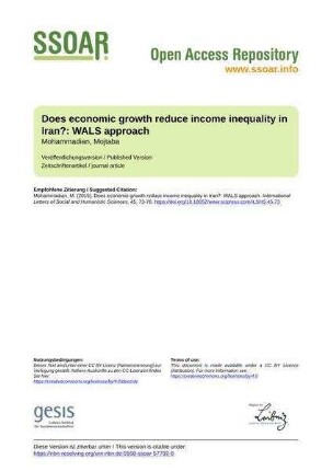 Does economic growth reduce income inequality in Iran?: WALS approach