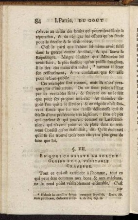 §. VII. En Quoi Consiste, La Solide Gloire Et La Véritable Grandeur.