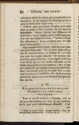 §. VII. En Quoi Consiste, La Solide Gloire Et La Véritable Grandeur.