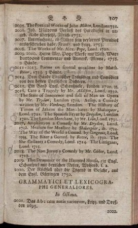 Grammatici Et Lexicographi. In Octavo
