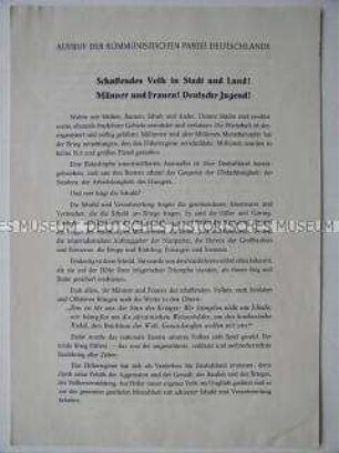 Sonderdruck mit dem Aufruf der KPD vom 11. Juni 1945 zum Wiederaufbau Deutschlands