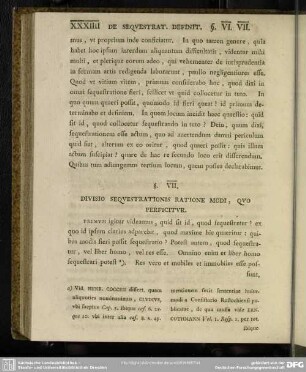 §. VII. Divisio Sequestrationis Ratione Modi, Quo Perficitur