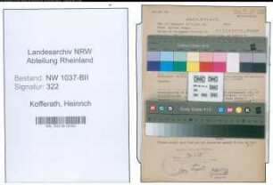 Entnazifizierung Heinrich Kofferath , geb. 10.02.1902 (Schlosser)