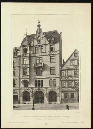 Tafel 33: Wohn- und Geschäftshaus des "Neuen Tagblattes" in Stuttgart. Architekten: Bihl & Woltz