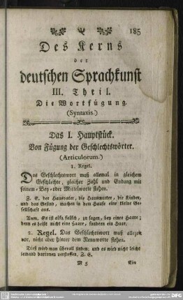 III. Theil. Die Wortfügung. (Syntaxis.)