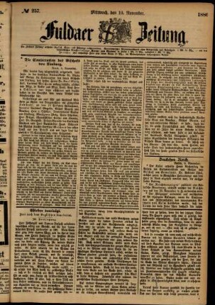 Ausgabe vom Mittwoch, den 10. November 1886.