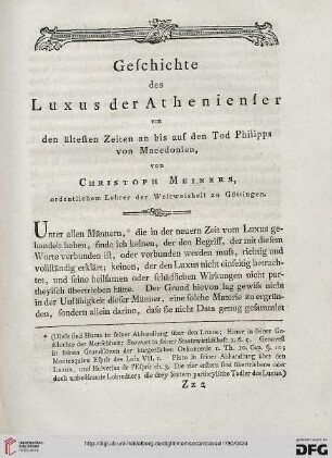Geschichte des Luxus der Athenienser von den ältesten Zeiten an bis auf den Tod Philipps von Macedonien