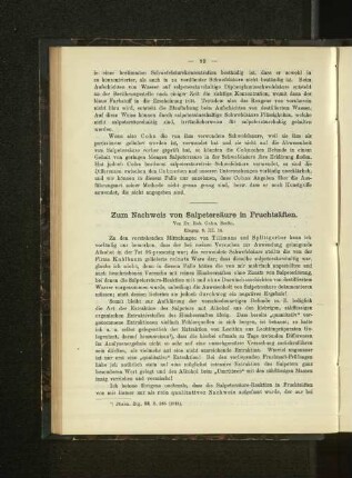 Zum Nachweis von Salpetersäure in Fruchtsäften.