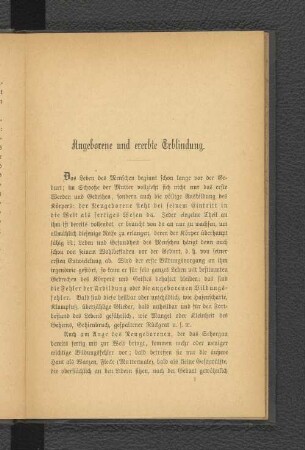 Angeborene und ererbte Erblindungen.