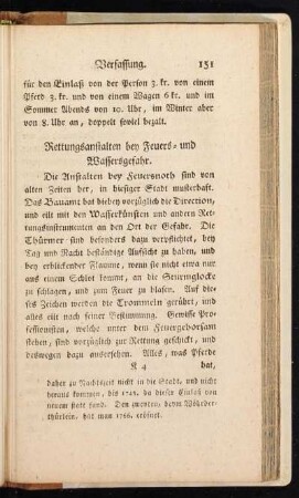 Rettungsanstalten bey Feuers- und Wassersgefahr.