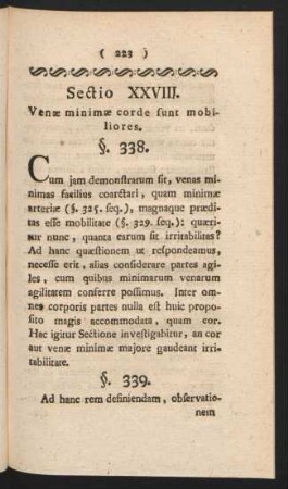 Sectio XXVIII. Venae minimae corde sunt mobiliores.