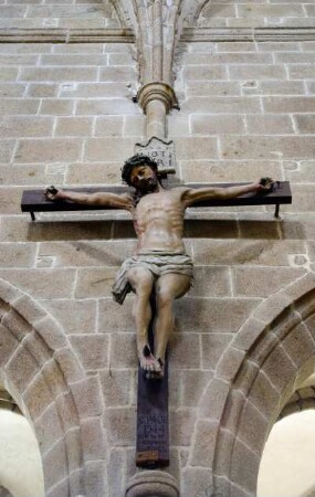 Frankreich. Basse Normandie. Manche. Granville. Kirche Notre Dame de Granville. Kruzifix von Gilles Robert de la Croix