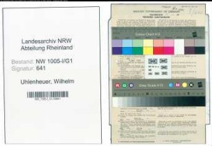 Entnazifizierung Wilhelm Uhlenheuer , geb. 30.04.1876 (Justizamtmann)