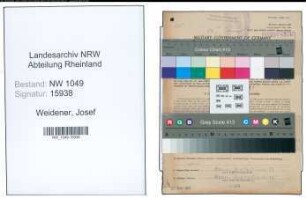 Entnazifizierung Josef Weidener , geb. 07.07.1893 (Bahnsekretaer)