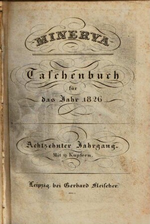 Minerva : Taschenbuch, 1826 = Jg. 18