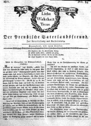 No. 84., vom 19ten October