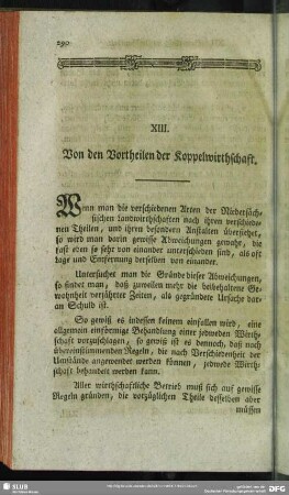 Von den Vortheilen der Koppelwirthschaft