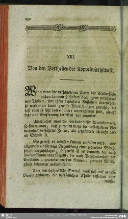 Von den Vortheilen der Koppelwirthschaft