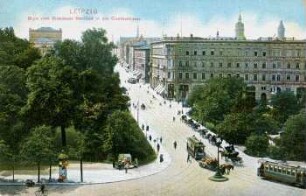 Leipzig: Blick vom Dresdener Bahnhof in die Goethestrasse