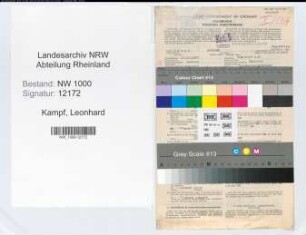 Entnazifizierung Leonhard Kampf, geb. 12.11.1907 (Buchhalter)