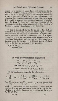 On the differential equation.