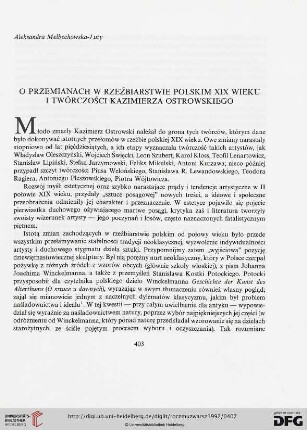 36: O przemianach w rzeźbiarstwie polskim XIX wieku i twórczości Kazimierza Ostrowskiego