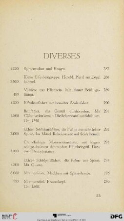 Diverses (Nr. 287-307)