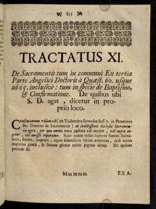 825-825, Consentaneum visum est (ait Tridentina ...