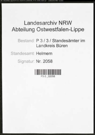 Sterberegister Standesamt Helmern