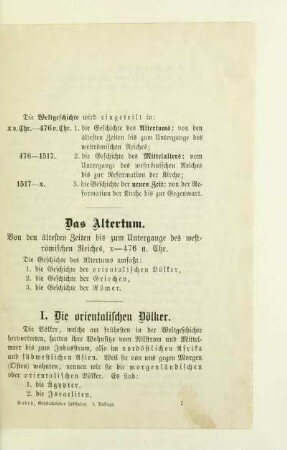 I. Die orientalischen Völker