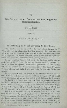 III. Die Curven vierter Ordnung mit drei doppelten Inflexionsknoten.