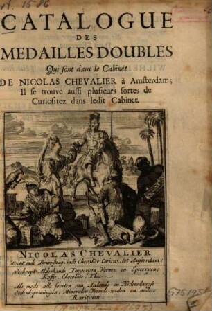 Catalogue Des Medailles Doubles Qui sont dans le Cabinet De Nicolas Chevalier à Amsterdam