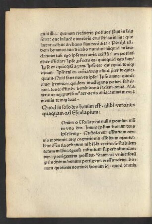 Quod in solo deo bonum est alibi vero nequaquam ad Esculapium.