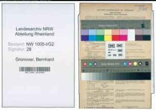 Entnazifizierung Bernhard Gronover , geb. 19.05.1897 (Platzmeister)