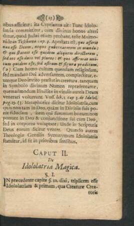 Caput II. De Idololatria Magica.