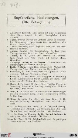 Kupferstiche, Radierungen, Alte Holzschnitte (Nr. 1-375)