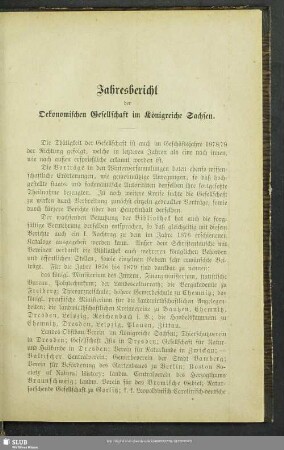 Jahresbericht der Oekonomischen Gesellschaft im Königreiche Sachsen