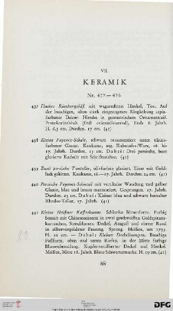 VII. Keramik (Nr. 437-476)