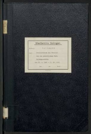 Solingen: Vorstand der gewerblichen Fortbildungsschule 1901-1919