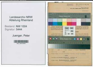 Entnazifizierung Peter Juenger , geb. 10.01.1915 (Steuerassistent)