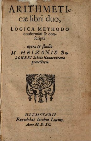 Arithmeticae libri duo