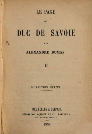 Le page du duc de Savoie, 2