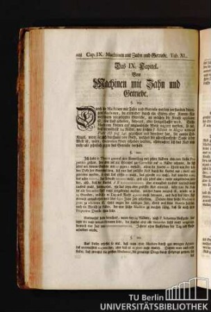 Das IX. Kapitel. Von Machinen mit Zahn und Getriebe