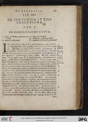 Tit. XVII: De Sententia et ejus Executione