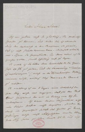 Brief an Franz Schott und B. Schott's Söhne : 01.11.1859