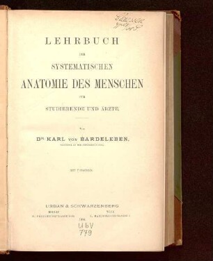 Lehrbuch der systematischen Anatomie des Menschen : für Studierende und Ärzte