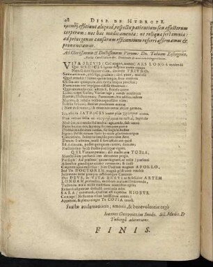 Ad Clarissimum & Doctrissimum Virum: Tobias Eisengrün [...]