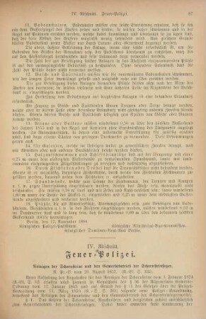 IV. Abschnitt. Feuer-Polizei